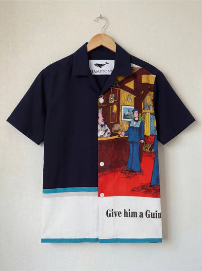Lenzy Men's Premium Artistic Graphic Print Half Sleeve Cuban Collar Resort Shirt, Luxury Statement Casual Shirt, Vacation Beach Shirt, Oversized Summer Fashion Shirt, Designer Printed Shirt